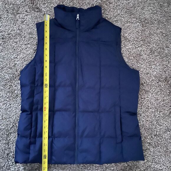 Lands’ End quilted goose down puffer vest Women’s size Large (14-16) Navy blue - Picture 6 of 8